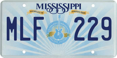 MS license plate MLF229