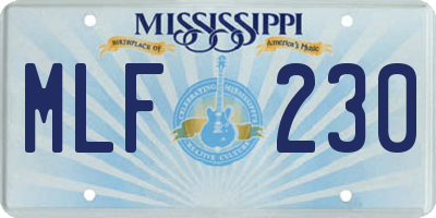 MS license plate MLF230