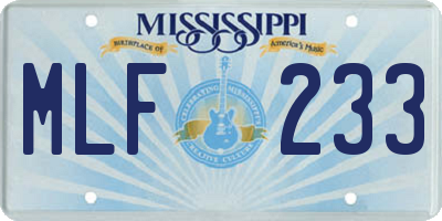 MS license plate MLF233