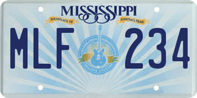 MS license plate MLF234