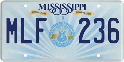 MS license plate MLF236