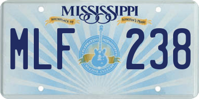 MS license plate MLF238