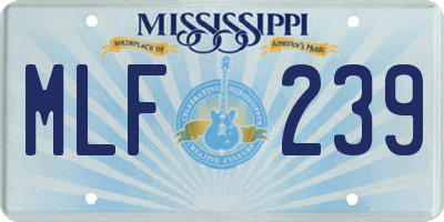 MS license plate MLF239