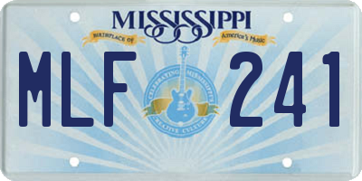 MS license plate MLF241