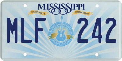 MS license plate MLF242