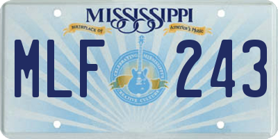 MS license plate MLF243