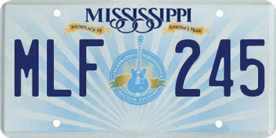 MS license plate MLF245