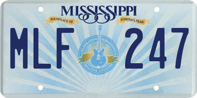 MS license plate MLF247
