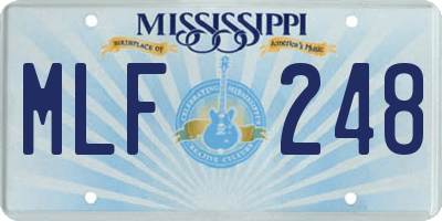 MS license plate MLF248