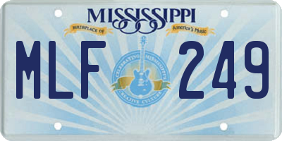 MS license plate MLF249
