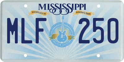 MS license plate MLF250