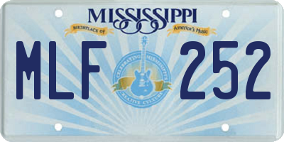 MS license plate MLF252