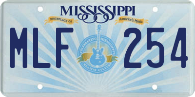 MS license plate MLF254