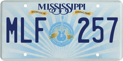 MS license plate MLF257