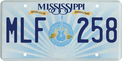 MS license plate MLF258
