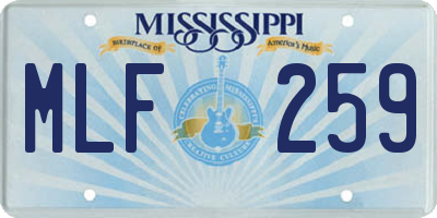 MS license plate MLF259