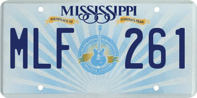 MS license plate MLF261