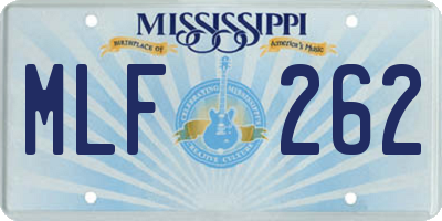 MS license plate MLF262