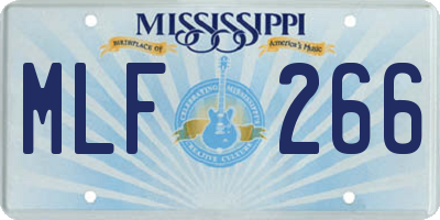 MS license plate MLF266