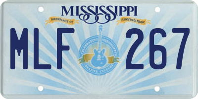 MS license plate MLF267