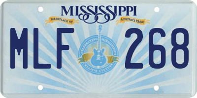 MS license plate MLF268