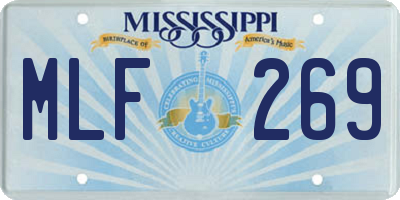 MS license plate MLF269