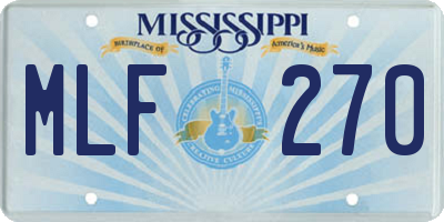 MS license plate MLF270