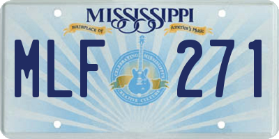 MS license plate MLF271