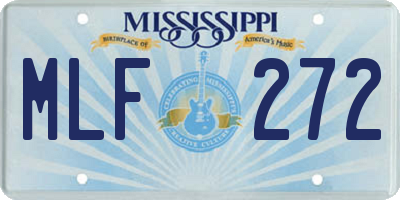 MS license plate MLF272