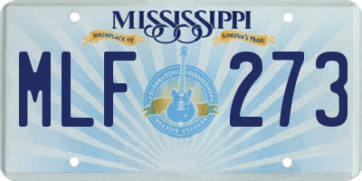 MS license plate MLF273