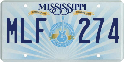 MS license plate MLF274