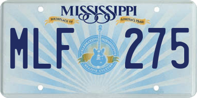 MS license plate MLF275
