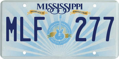 MS license plate MLF277