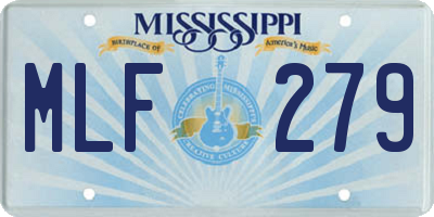 MS license plate MLF279