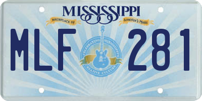 MS license plate MLF281