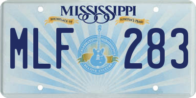 MS license plate MLF283