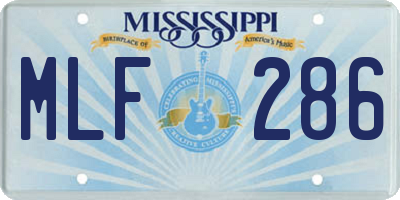 MS license plate MLF286