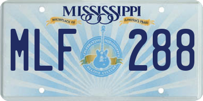 MS license plate MLF288