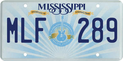 MS license plate MLF289