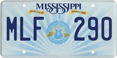MS license plate MLF290