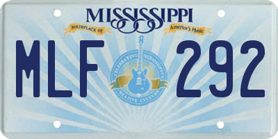 MS license plate MLF292