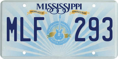 MS license plate MLF293