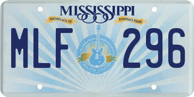 MS license plate MLF296