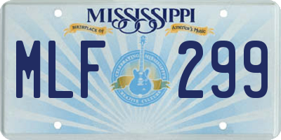 MS license plate MLF299