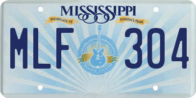 MS license plate MLF304