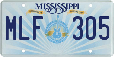 MS license plate MLF305