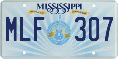 MS license plate MLF307