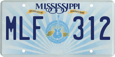 MS license plate MLF312