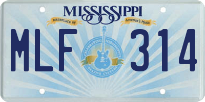 MS license plate MLF314