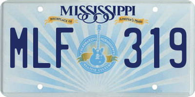 MS license plate MLF319